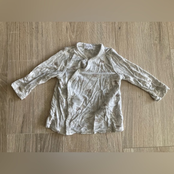 Angel Dear Baby Bamboo Cardigan/ Button Top with Sheep - Size 0-3 months - Picture 1 of 5